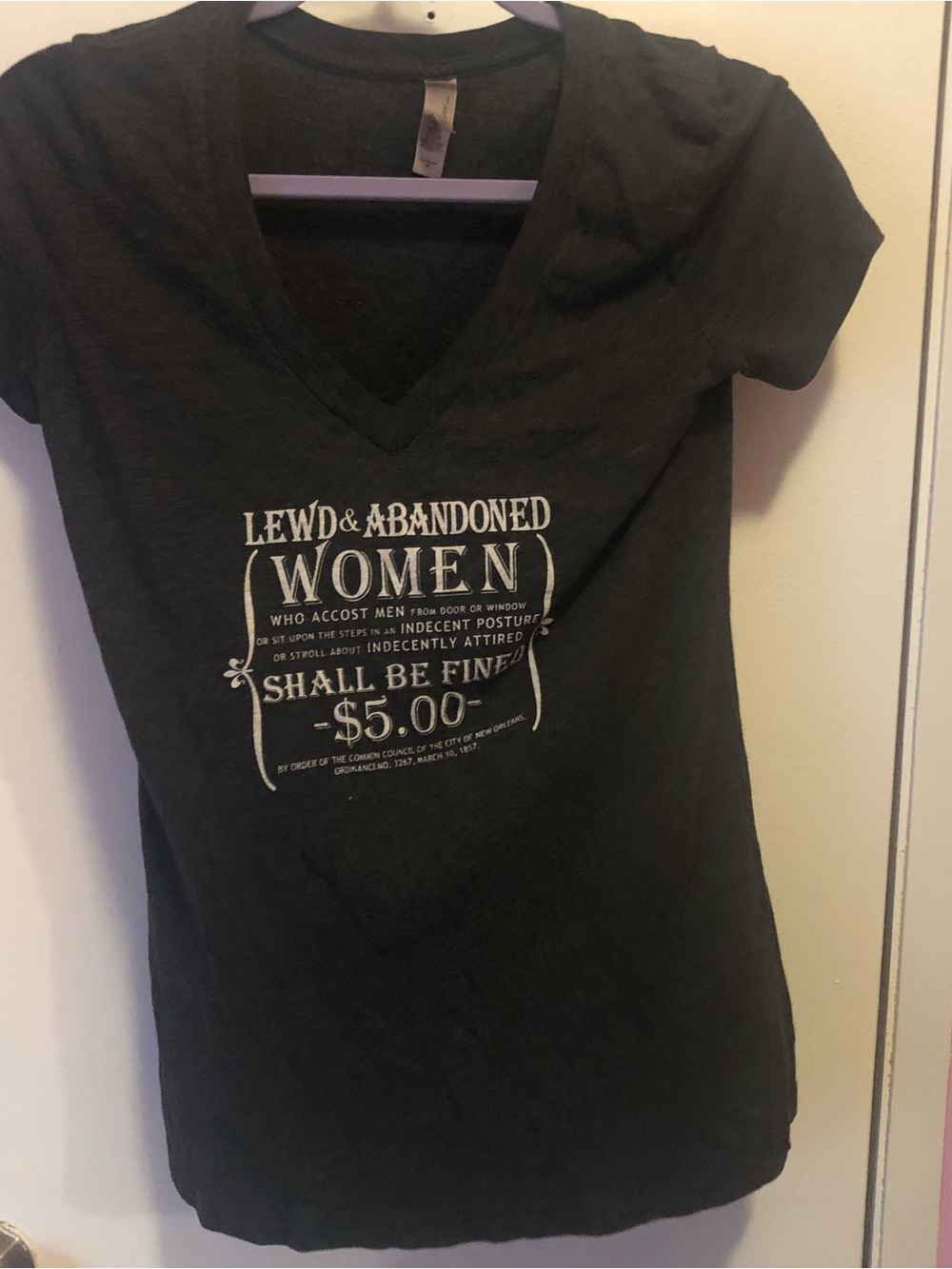 Next Level Apparel Black V-Neck Graphic Tee - White Print